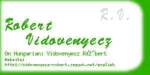 robert vidovenyecz business card